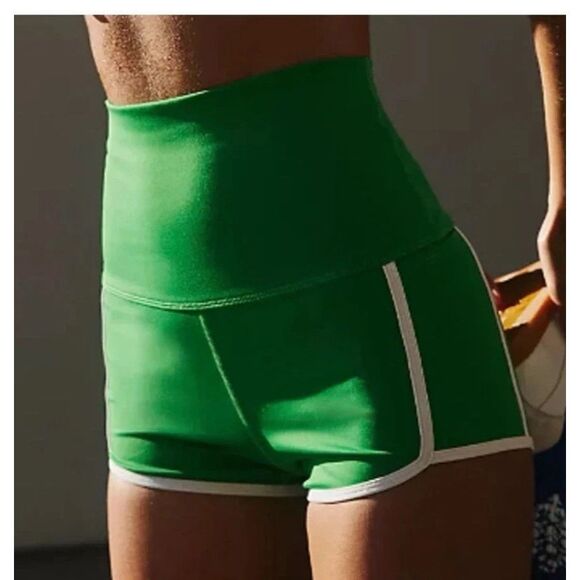 Free People Movement OB1652571 Women's Sz Small Green Sheen Island Time Shorts - Picture 12 of 13